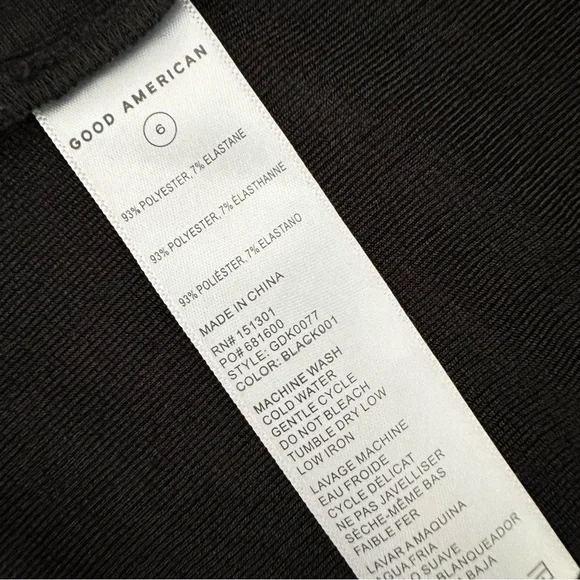 Good American Good Touch Button Front Ruched Midi Dress Black Size 3XL - Picture 10 of 12